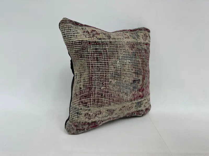 Vintage Kilim Throw Pillow, 12x12 Blue Cushion, Kilim Cushion Sham, Handmade Kilim Cushion, Morroccon Kilim Cushion Pillow Case, Pillow Cover - 3