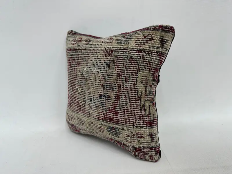 Vintage Kilim Throw Pillow, 12x12 Blue Cushion, Kilim Cushion Sham, Handmade Kilim Cushion, Morroccon Kilim Cushion Pillow Case, Pillow Cover - 4