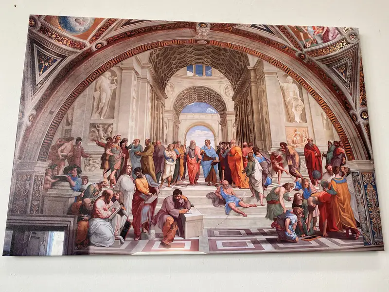 Raphael - Atina Okulu (1511), Fresco Stanze Di Raffaello Vatikan Hıristiyanlığı Dini, Plato Aristoteles Sokrates, Ünlü Sanat, - 1