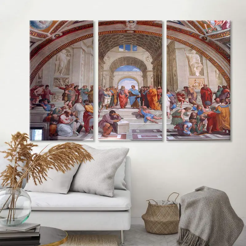 Raphael - Atina Okulu (1511), Fresco Stanze Di Raffaello Vatikan Hıristiyanlığı Dini, Plato Aristoteles Sokrates, Ünlü Sanat, - 7