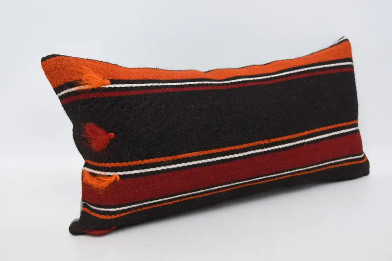 Ethnic Pillow Cover Pillow, Cushion, Vintage Kilim Pillow, Retro Pillow, 12x24 Brown Pillow Cover, Boho Pillow, Kilim Pillow Cover - 3