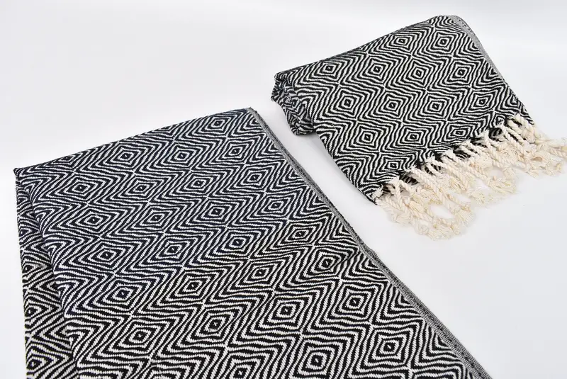 Wedding Favors, 36x18 Cotton Zigzag Diamond Towel, Personalized Dish Towel, Summer Towel, Maid Of Honor Gift, Monogram Towels, Kitchen Towel - 7