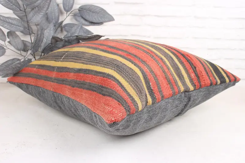 Pillow for Sofa, 24x24 Red Cushion Cover, Antique Pillows, Designer Throw Cushion, Outdoor Bolster Cushion Case, Pillow, Boho Pillow - 6