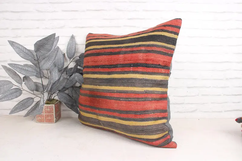 Pillow for Sofa, 24x24 Red Cushion Cover, Antique Pillows, Designer Throw Cushion, Outdoor Bolster Cushion Case, Pillow, Boho Pillow - 4