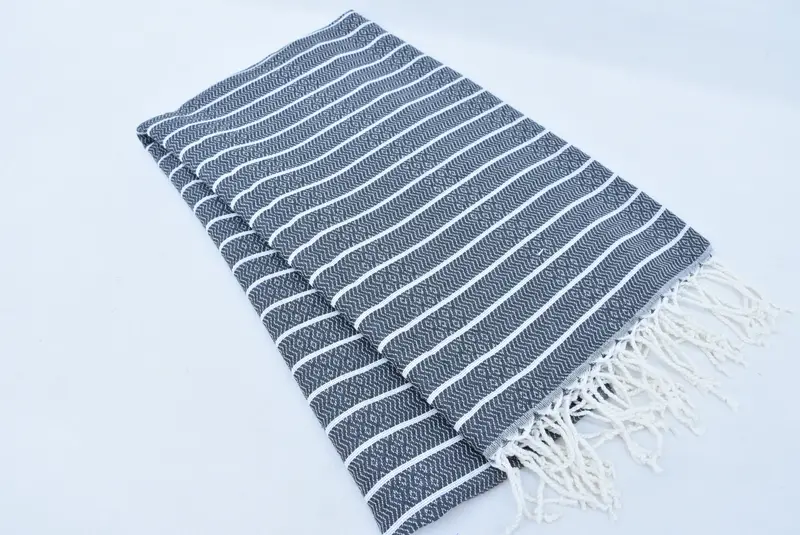 Bachelor Gifts, Gift For Her, 70x40 Cotton Striped Towel, Antibacterial Turkish peshtemal towel, Valentines Gift, Wedding Towel, Personalized Towel - 5