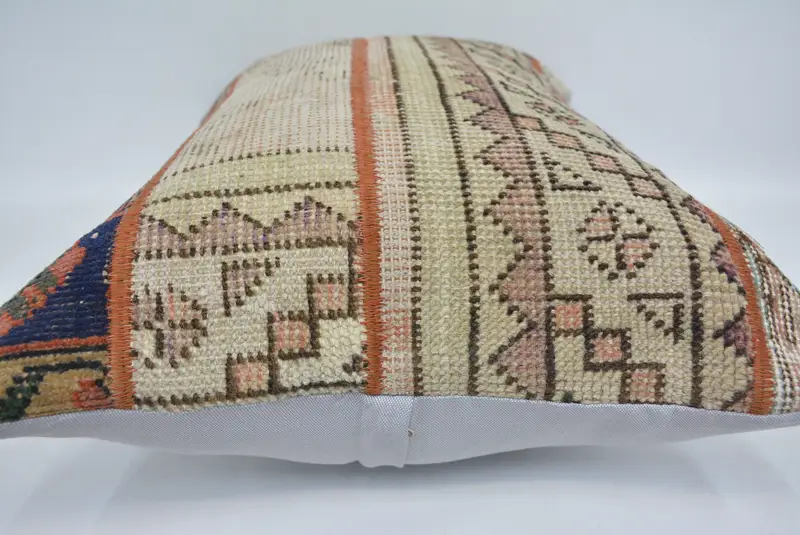 Cushion, 20x28 Beige Pillow Sham, Square Throw Cushion Case, Ethnical Kilim Rug Pillow, Home Decor Pillow, Boho Pillow Sham Cover - 5