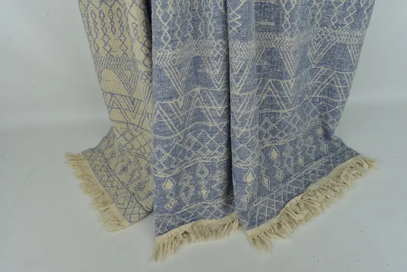 98x92 Cotton Patterned Towel, Decorative Blanket, Bridesmaid Gifts, Throw Blanket Couch, Shower Curtain, Engagement Gift, Wedding Anniversary Gift - 7
