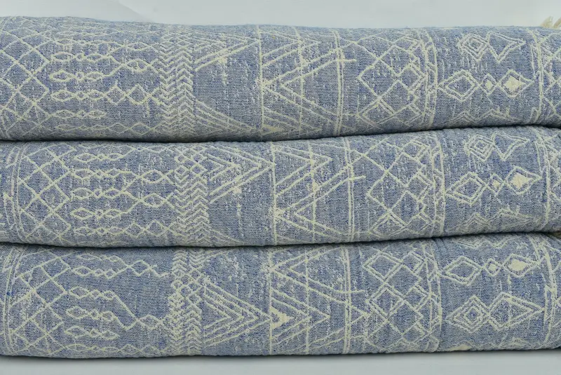 98x92 Cotton Patterned Towel, Decorative Blanket, Bridesmaid Gifts, Throw Blanket Couch, Shower Curtain, Engagement Gift, Wedding Anniversary Gift - 3