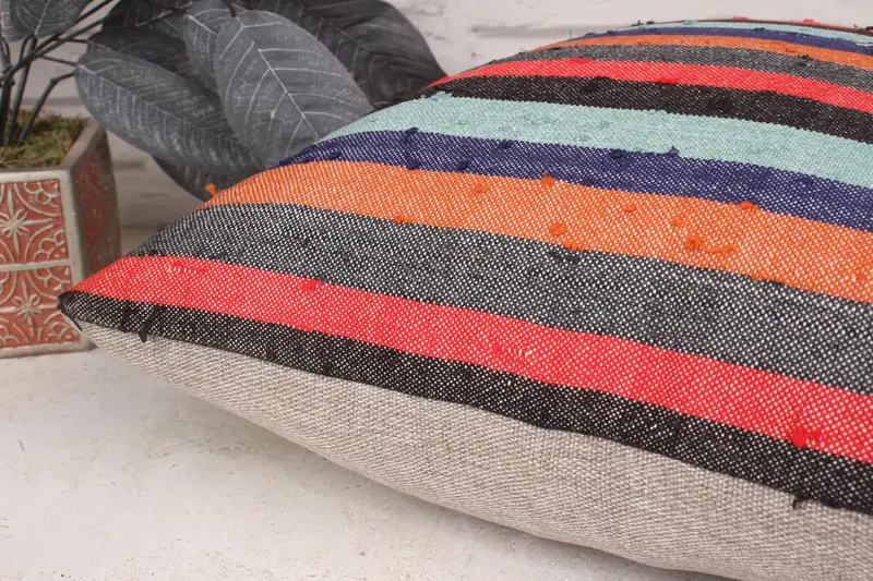 Kilim Pillow Cover, Meditation Cushion Cover, Kilim Cushion Sham, Turkish Kilim Pillow, Cushion Cover, Accent Throw Pillow, 18x18 Red Pillow Sham - 6