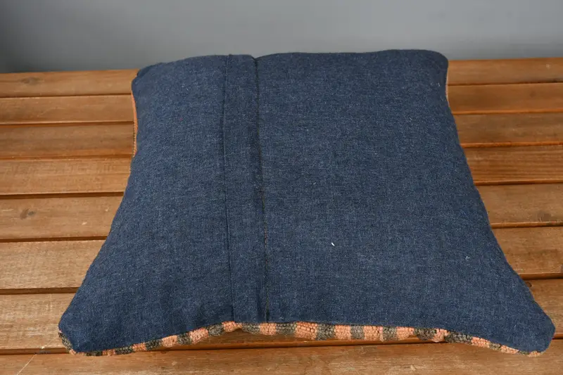 Sustainable Pillow Sham, Gift Pillow, Pillow for Couch, Cushion, 14x14 Orange Pillow Cover, Customized Pillow, Kilim Pillow - 5