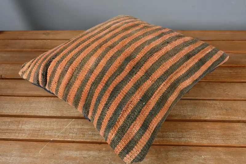 Sustainable Pillow Sham, Gift Pillow, Pillow for Couch, Cushion, 14x14 Orange Pillow Cover, Customized Pillow, Kilim Pillow - 2