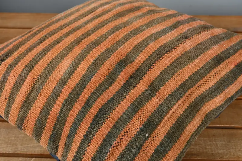 Sustainable Pillow Sham, Gift Pillow, Pillow for Couch, Cushion, 14x14 Orange Pillow Cover, Customized Pillow, Kilim Pillow - 3