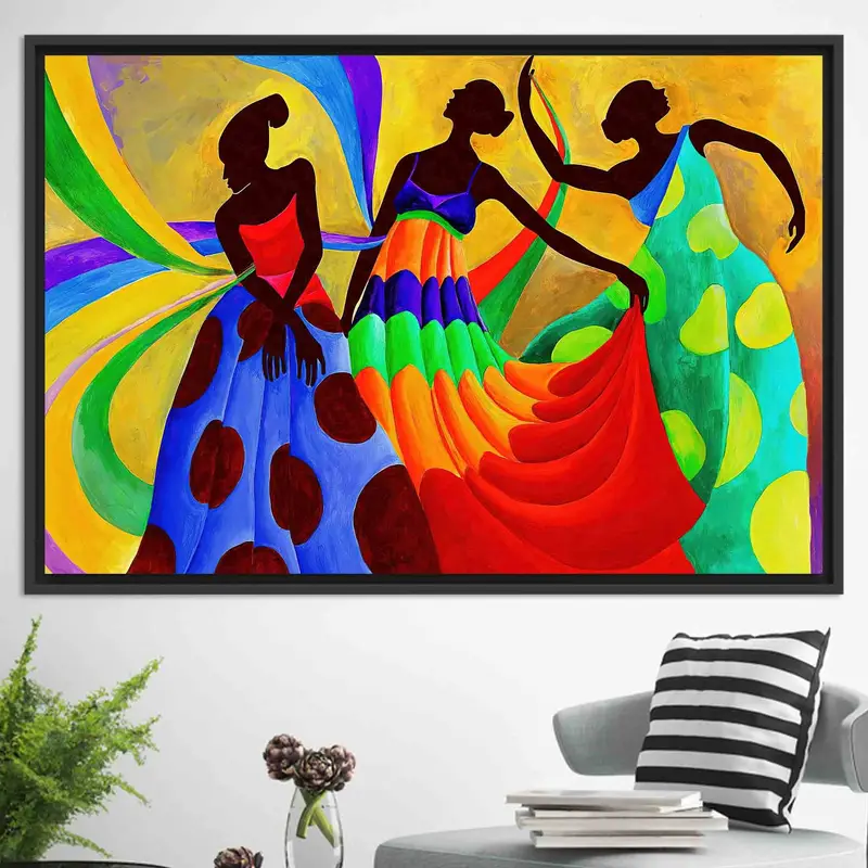 Impresión de lienzo de bailarina africana vibrante - Arte de pared elegante