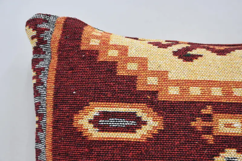Pillow Case, 20x28 Red Pillow Sham, Turkish Kilim Pillow, Pillow for Couch, Ethnical Kilim Rug Pillow, Authentic Cushion Case, Pastel Pillow Cover - 2