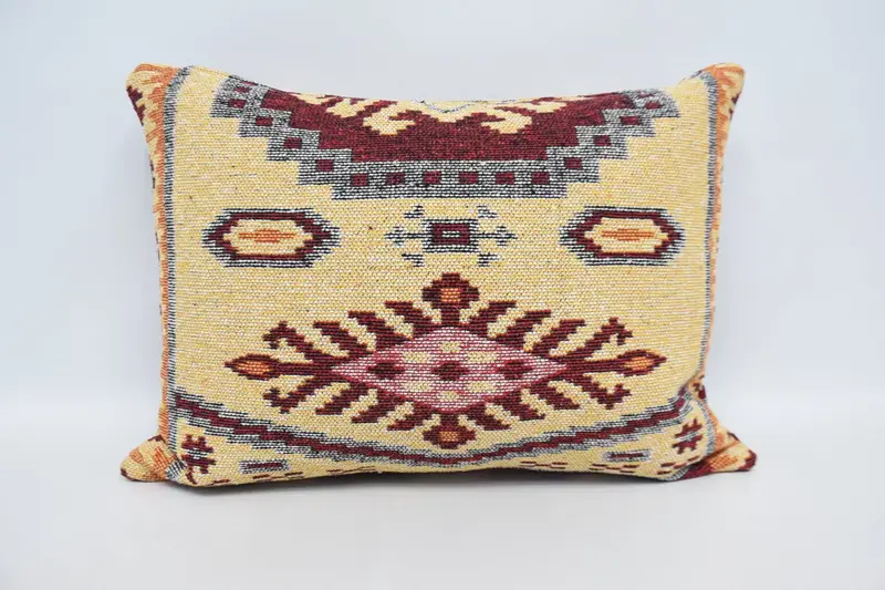 Pillow Case, 20x28 Red Pillow Sham, Turkish Kilim Pillow, Pillow for Couch, Ethnical Kilim Rug Pillow, Authentic Cushion Case, Pastel Pillow Cover - 6