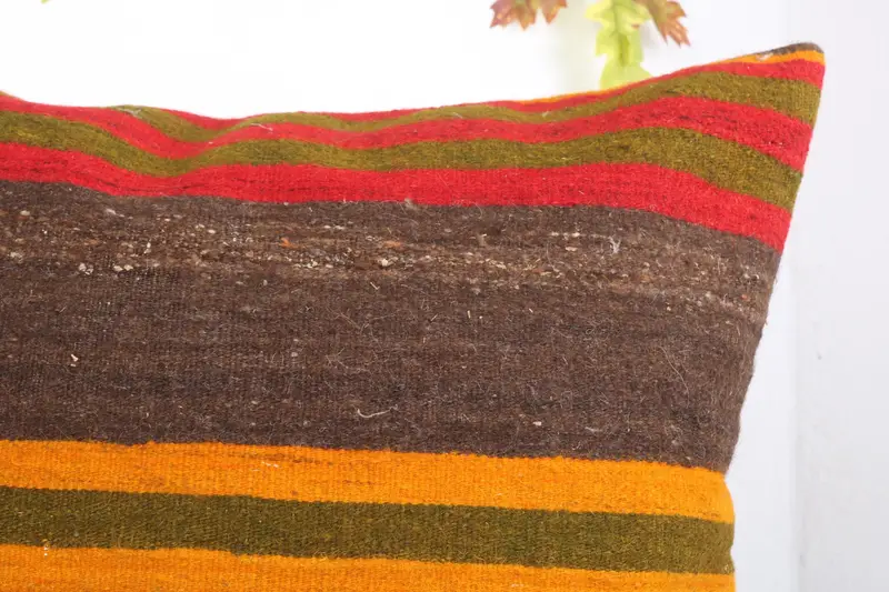 28x28 Brown Pillow Sham, Cushion Case, Turkish Pillow, Aztec Pillow Cover, Bolster Throw Pillow, Throw Kilim Pillow, Pillow for Couch - 5