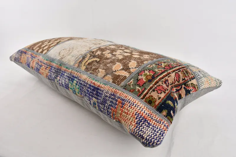 Home Decor Pillow, Ethnical Kilim Rug Pillow, Ikat Cushion Case, 16x36 Brown Pillow Cover, Pillow Sham, Pillow for Sofa - 6