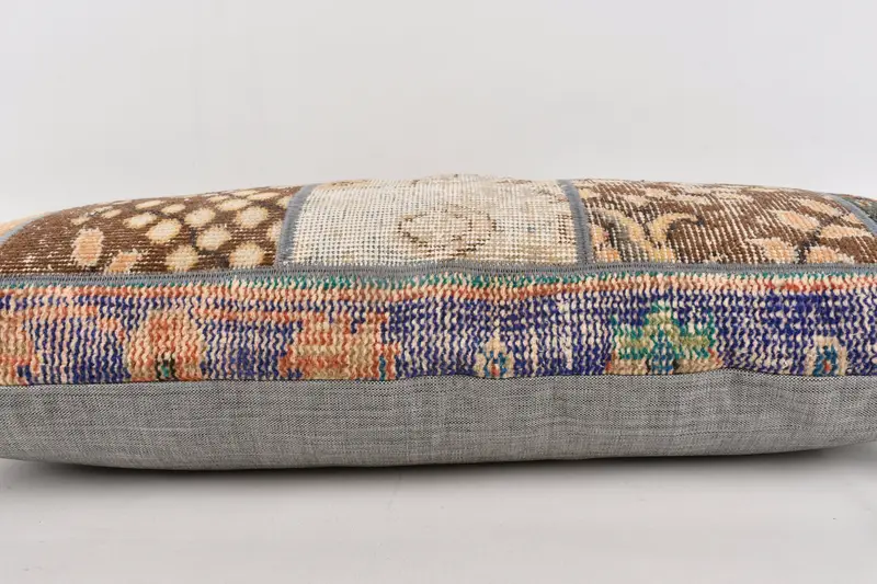 Home Decor Pillow, Ethnical Kilim Rug Pillow, Ikat Cushion Case, 16x36 Brown Pillow Cover, Pillow Sham, Pillow for Sofa - 5