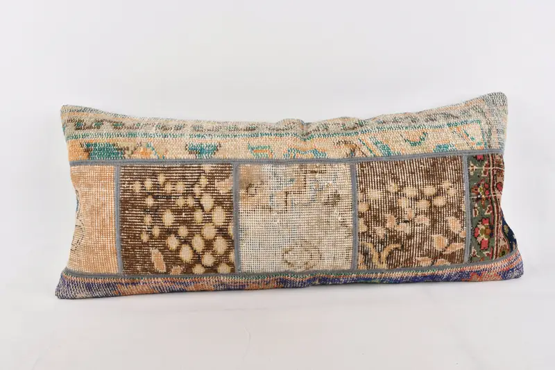 Home Decor Pillow, Ethnical Kilim Rug Pillow, Ikat Cushion Case, 16x36 Brown Pillow Cover, Pillow Sham, Pillow for Sofa - 1