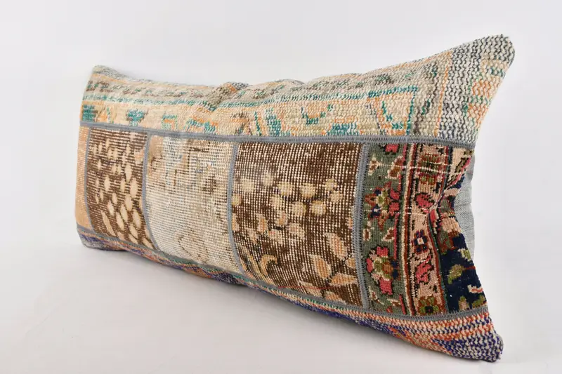 Home Decor Pillow, Ethnical Kilim Rug Pillow, Ikat Cushion Case, 16x36 Brown Pillow Cover, Pillow Sham, Pillow for Sofa - 4