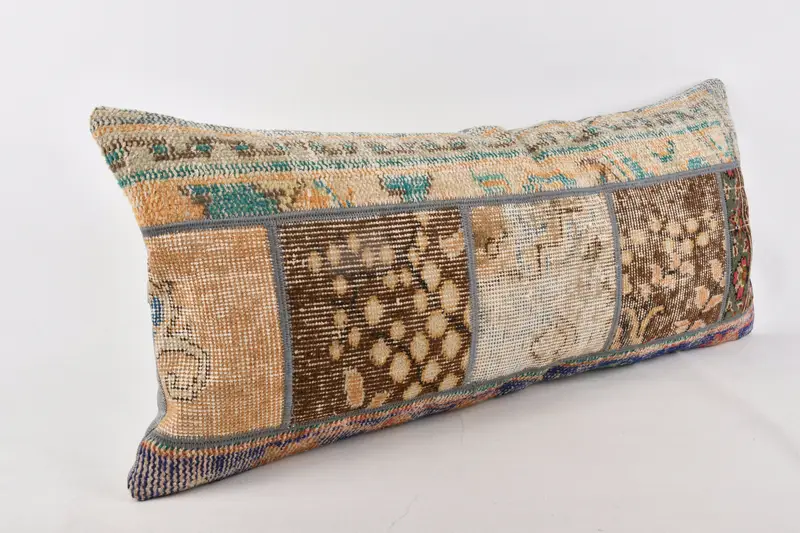 Home Decor Pillow, Ethnical Kilim Rug Pillow, Ikat Cushion Case, 16x36 Brown Pillow Cover, Pillow Sham, Pillow for Sofa - 3