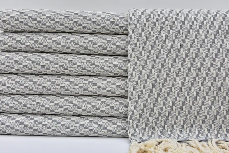 Antibacterial Turkish peshtemal towel, Large Turkish Towel, Beach Towel Gift, Custom Gift, Wedding Shower Gift, 68x40 Cotton Geometric Towel - 1