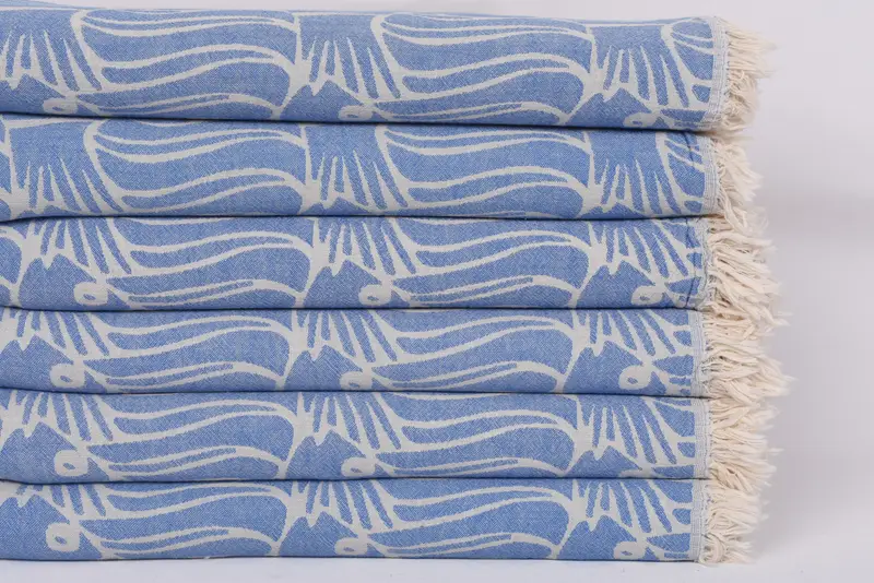 Cotton towel, Beach Towel Gift, Grandma Gift, Organic Cotton Towel, Turkish Beach Towel Personalized, 70x36 Cotton Fish Design Towel, Bath towel - 4