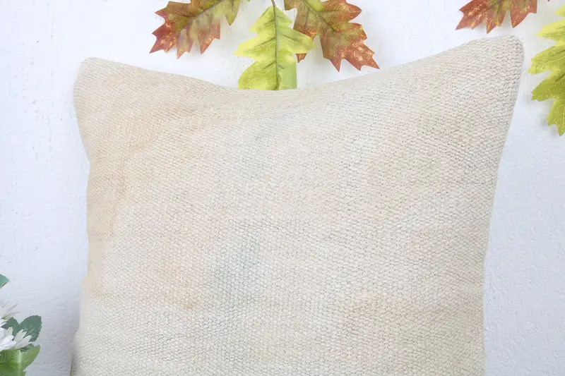 Kilim Cushion Sham, 16x16 White Pillow Sham, Handwoven Pillow Cover Pillow Cover, Ethnical Kilim Rug Pillow, Gift Pillow, Cushion Case - 5