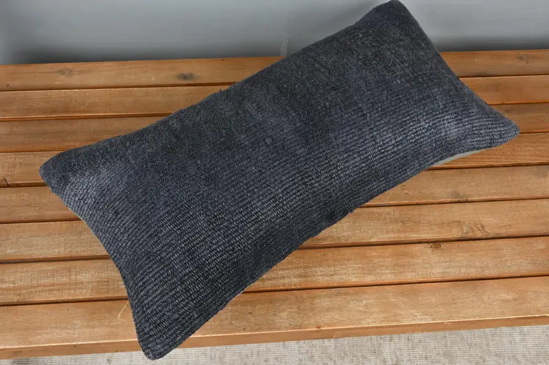 Indoor Cushion Cover, Antique Pillows, Pillow for Couch, 12x24 Gray Pillow Case, Vintage Kilim Pillow, Pillow Cover, Comfy Throw Pillow - 2