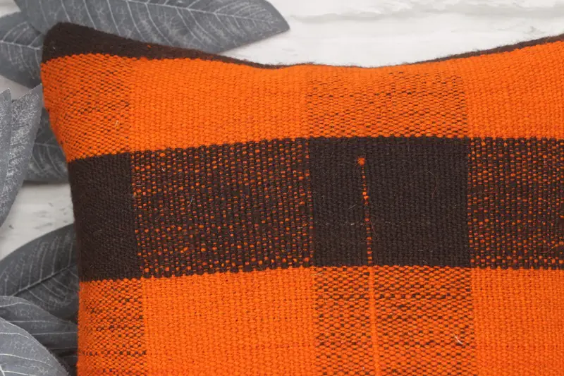 14x14 cojín de naranja, almohada de regalo, almohada de kilim vintage, cubierta de almohada, almohada turca, funda de almohada de la esquina turca, cubierta de cojín de silla - 2
