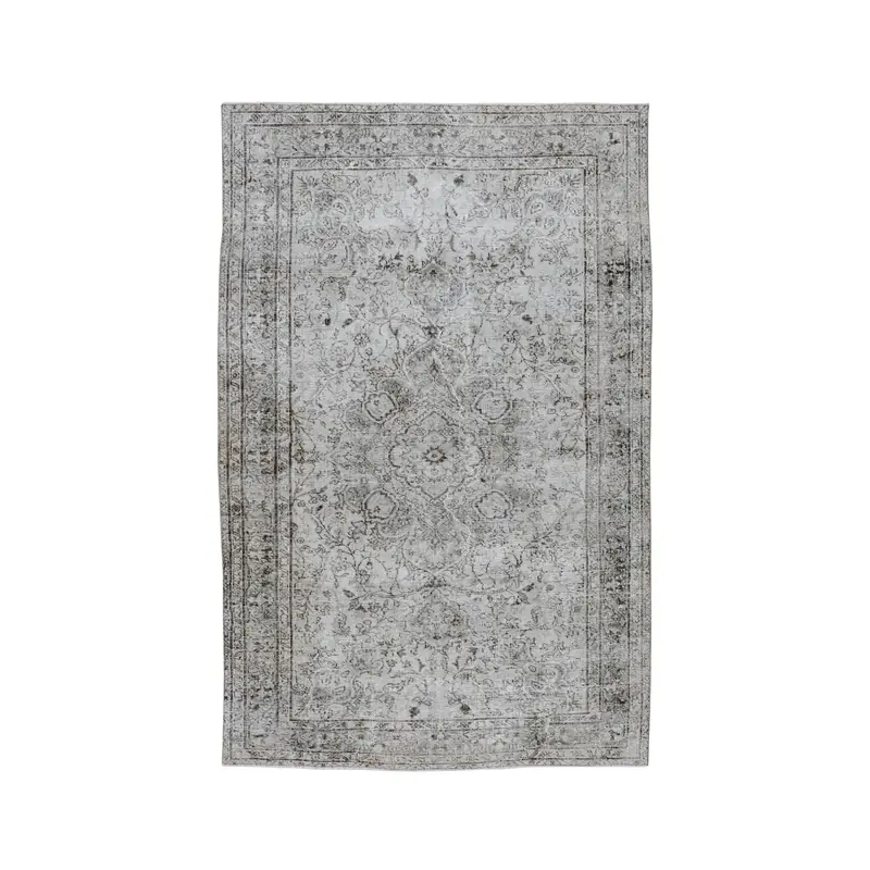 Vintage Large Rug, 5.5x8.5 ft Turkish Rug, Gray Oriental Wool Rug - 1
