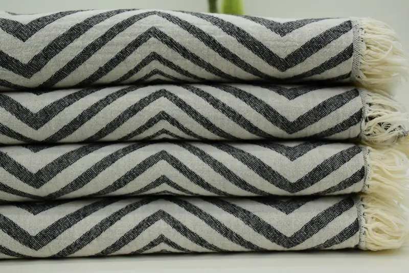 Wedding Gift Ideas, Quick-dry peshtemal, Custom Beach Towel, Custom Towel Beach, Wedding Towel, 70x40 Cotton Zigzag Design Towel, Turkish towel - 1