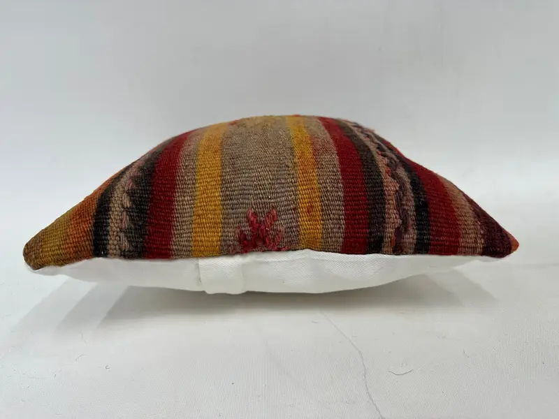 12x12 Yellow Pillow Cover, Kilim Pillow, Cushion Cover, Antique Pillows, Christmas Pillow Cover, Customized Pillow Case, Handmade Kilim Cushion - 5