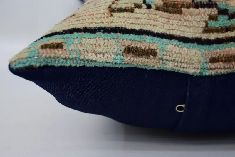 Handmade Kilim Cushion, Office Chair Cushion Case, Cushion Case, Kilim Cushion Sham, Antique Pillows, Art Deco Cushion, 16x24 Beige Pillow Sham - 5