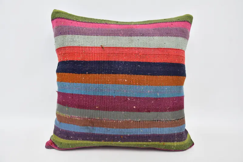 20x20 Purple Pillow Sham, Kilim Pillow, Ethnical Kilim Rug Pillow, Cushion, Outdoor Throw Pillow Case, Authentic Cushion, Turkish Pillow - 1