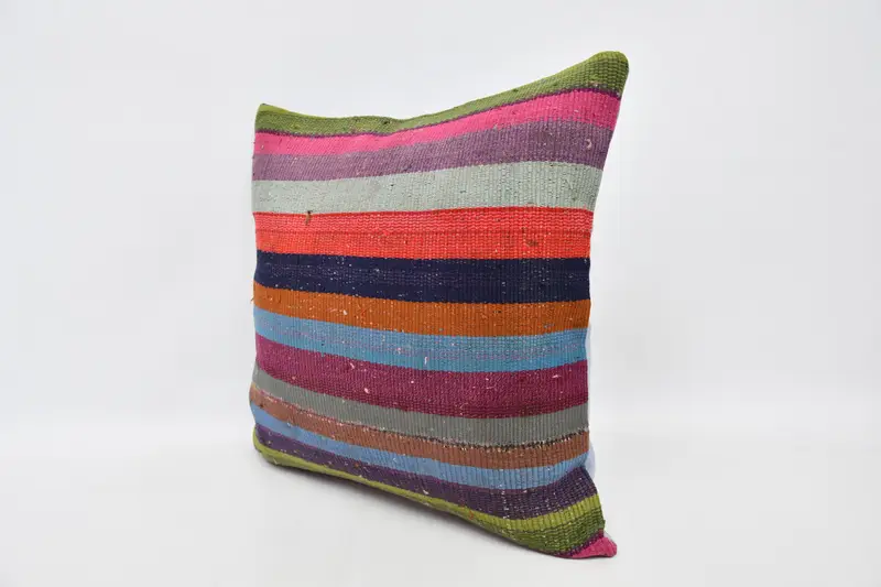 20x20 Purple Pillow Sham, Kilim Pillow, Ethnical Kilim Rug Pillow, Cushion, Outdoor Throw Pillow Case, Authentic Cushion, Turkish Pillow - 4