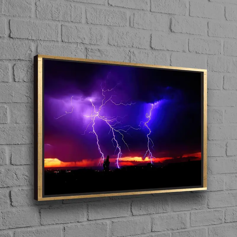 Trendy Farmhouse Canvas: Vibrant Sky & Natural Phenomenon Art