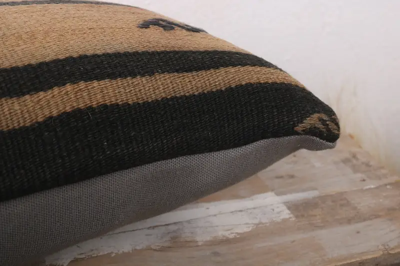 12x24 Brown Pillow Cover, Vintage Pillow, Accent Cushion Cover, Handmade Kilim Cushion, Meditation Pillow Case, Pillow Cover, Kilim Pillow Cover - 6