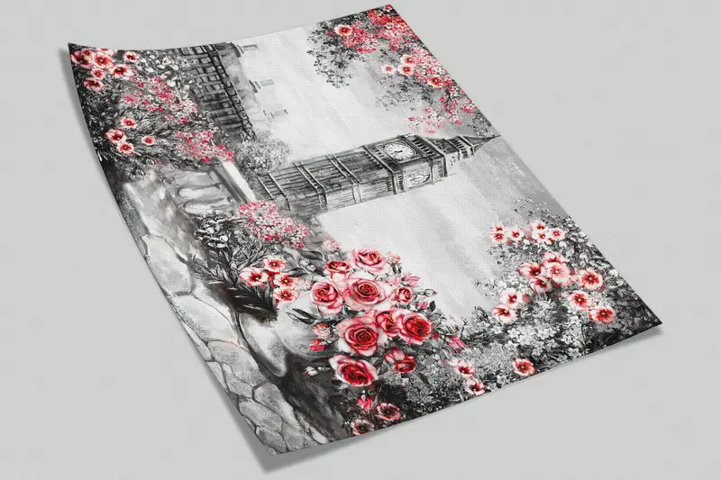 Big Ben Landscape Wall Painting, London Landscape Wall Print, Big Ben Wallpaper, Fink Flower Wall Paper, View Wall Art, - 5