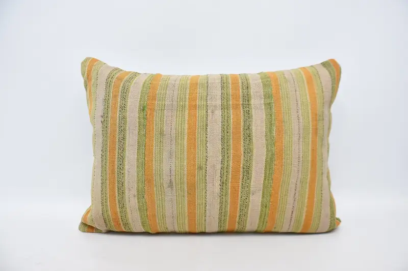 Throw Dorm Room Striped Cushion Case, TexturedGreen Antique 20x28 inch Minimalist Pillow - 1