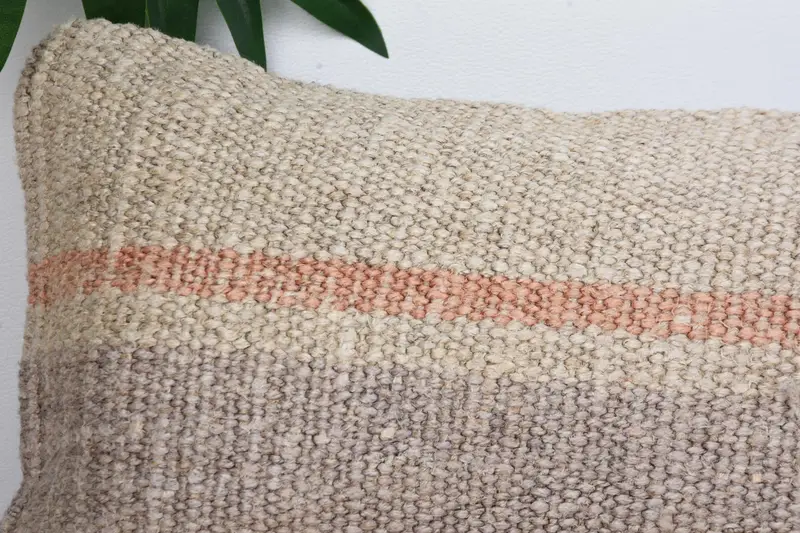 Pillow for Couch, Vintage Kilim Pillow Pillow Sham, Pillow for Sofa, 8x16 Beige Cushion Cover, Bench Cushion, Boho Pillow Sham Cover, Pillow Case - 2