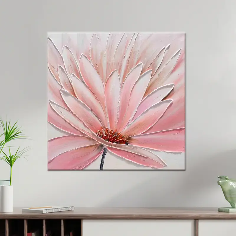 Impresión en lienzo de lujo abstracto rosa elegante - Arte moderno