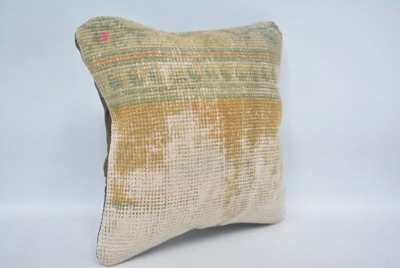 Ethnic Throw Pillow, Kilim Pillow, Pillow Case, Turkish Bench Pillow Cover, Throw Kilim Pillow, Handmade Kilim Cushion, 12x12 Orange Cushion Cover - 3