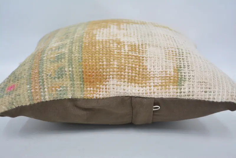 Ethnic Throw Pillow, Kilim Pillow, Pillow Case, Turkish Bench Pillow Cover, Throw Kilim Pillow, Handmade Kilim Cushion, 12x12 Orange Cushion Cover - 5