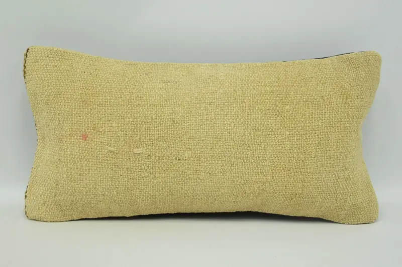Ikat Cushion, Vintage Kilim Pillow, Rustic Pillow Sham, Garden Cushion, 8x16 Beige Pillow Cover, Kilim Pillow, Turkish Pillow, Cushion Cover - 1