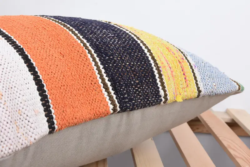 Bench Cushion Cover, Neutral Throw Pillow Sham, Cushion, 16x24 Brown Pillow Case, Car Cushion Case, Kilim Pillow, Vintage Pillow, Home Decor Pillow - 7
