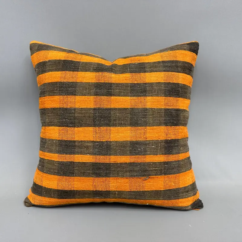 Boho Pillow, Designer Throw Pillow, Home Decor Pillow, Interior Designer Pillow, Pillow Cover, Chair Pillow Cover, 18x18 Orange Cushion Cover - 4