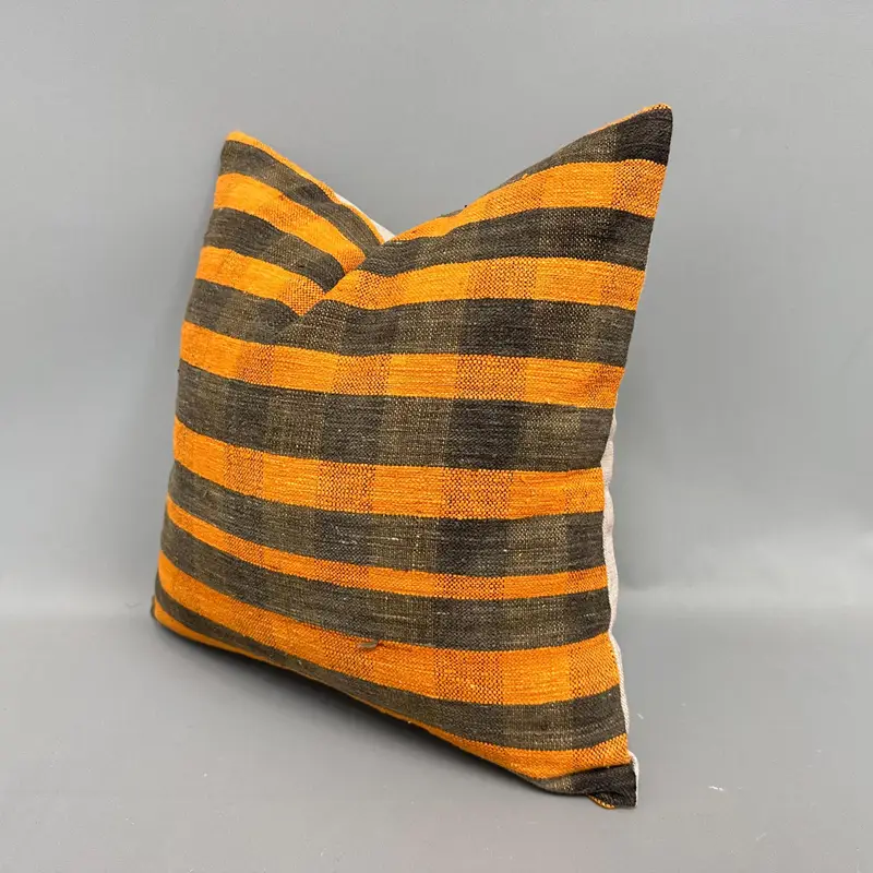 Boho Pillow, Designer Throw Pillow, Home Decor Pillow, Interior Designer Pillow, Pillow Cover, Chair Pillow Cover, 18x18 Orange Cushion Cover - 3