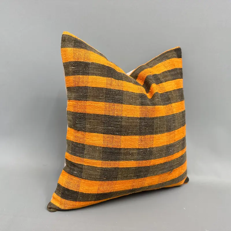 Boho Pillow, Designer Throw Pillow, Home Decor Pillow, Interior Designer Pillow, Pillow Cover, Chair Pillow Cover, 18x18 Orange Cushion Cover - 2
