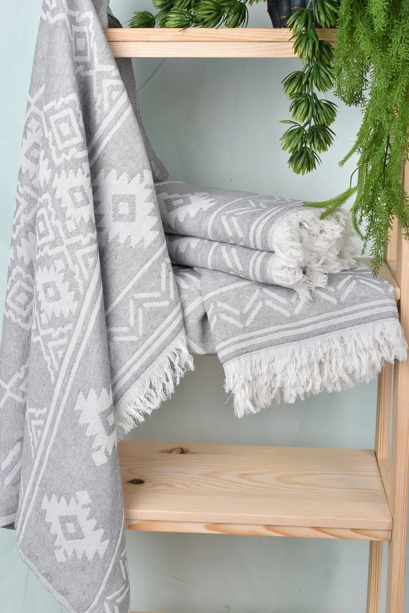 Anniversary Gift For Her, Custom Gift, Turkish Towel Bulk, Custom Name Towel, Handmade Gift, Lightweight towel, 74x40 Cotton Geometric Towel - 7